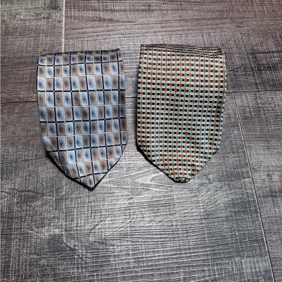 Pierre Balmain Black and Brown Checkered Ties